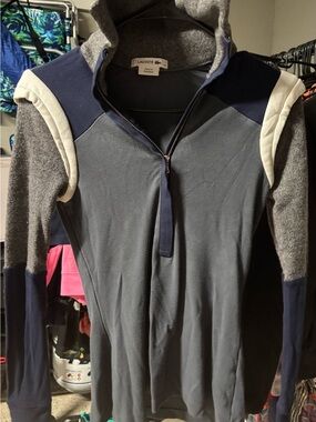 Lacoste Grey and Navy Half-Zip Pullover